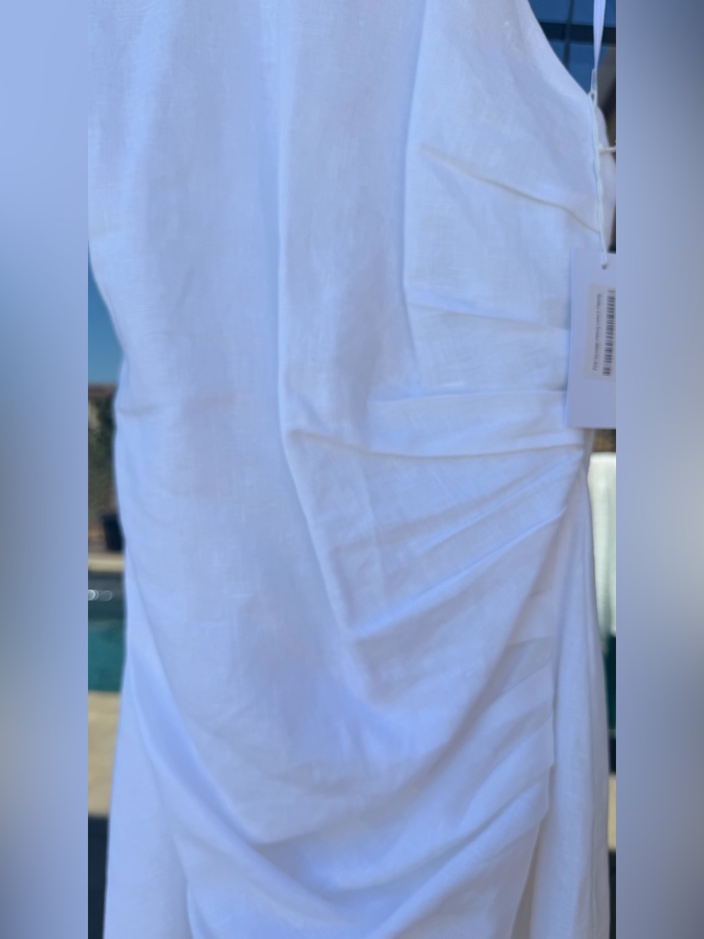 Reformation Sadey Linen Maxi Dress White Size 12 NWT